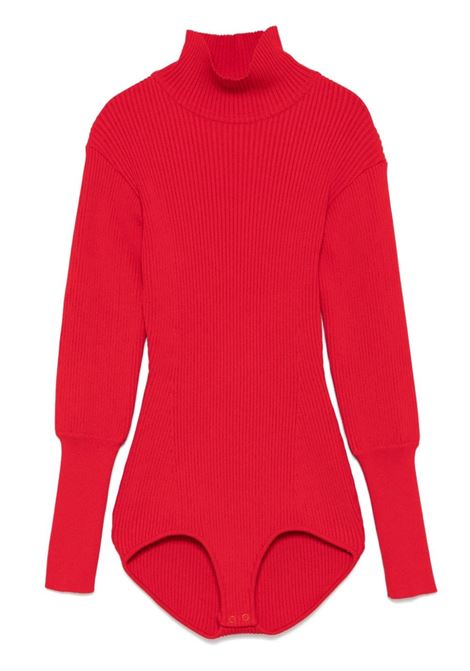 Red ribbed high-neck bodysuit Magda butrym - women